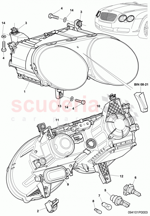 Part Diagram for Bentley 3W1941016AD