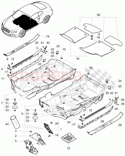 Part Diagram for Bentley 3W3863622A