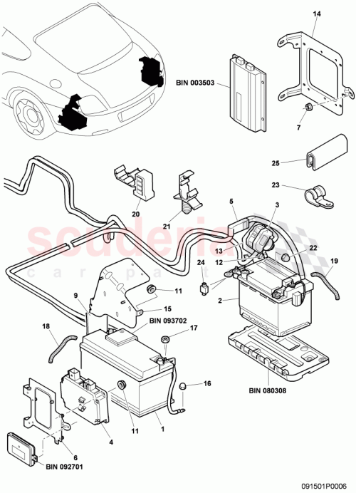 Part Diagram for Bentley 3W8937517B