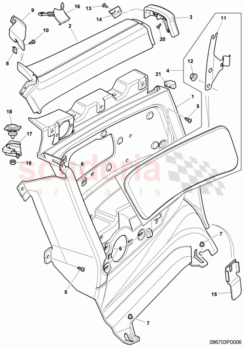 Part Diagram for Bentley 3W3868083G