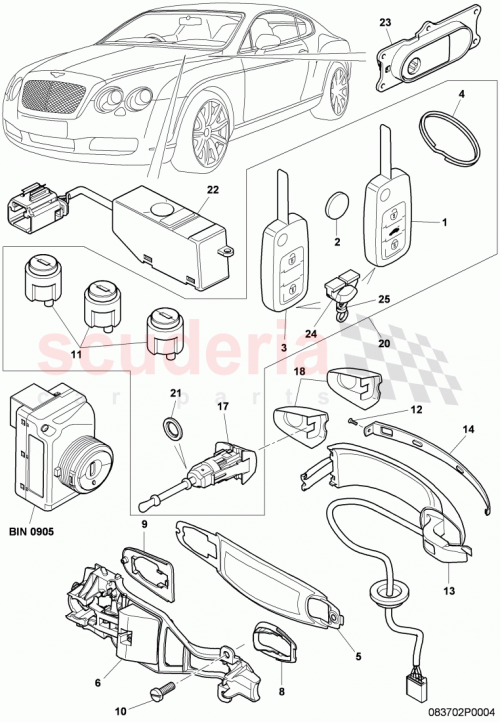 Part Diagram for Bentley 3W8837150C