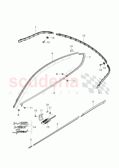 3W3 821 471 A bracket for Bentley Continental GT, Continental GTC  