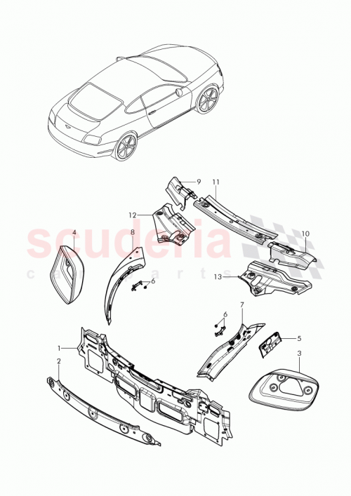 Part Diagram for Bentley 3W8813327B