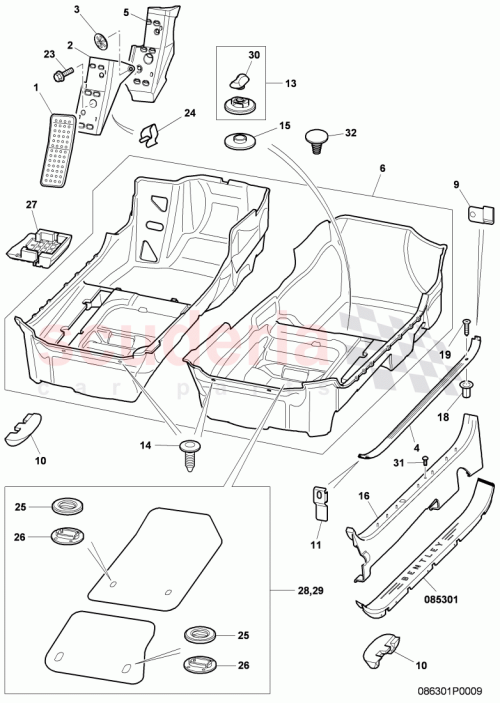 Part Diagram for Bentley 3D0 864 107
