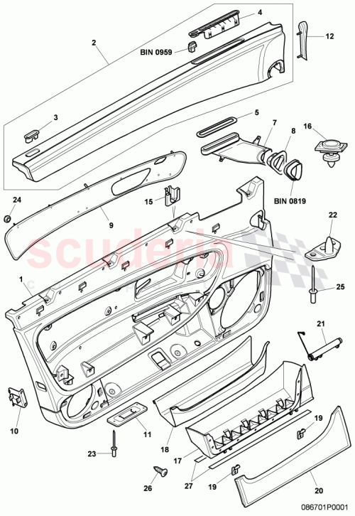 Part Diagram for Bentley 3W0819696C