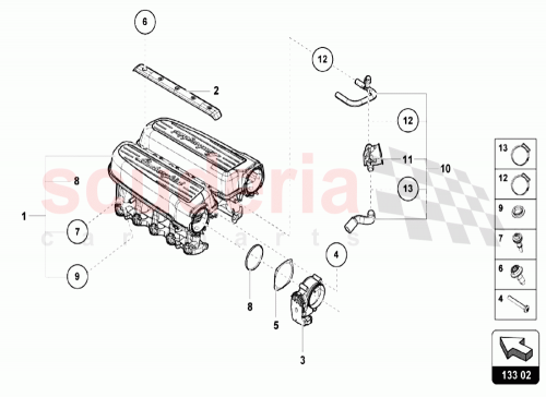 Part Diagram for Lamborghini 07L133073F