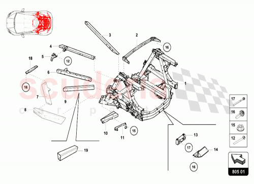 Part Diagram for Lamborghini 4S0813253H