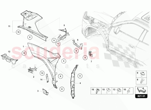 Part Diagram for Lamborghini 4ML821431