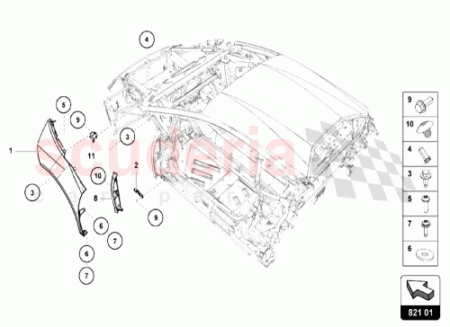 Part Diagram for Lamborghini 4T0821117C