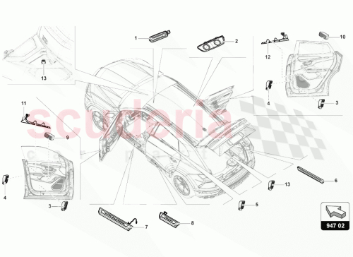 Part Diagram for Lamborghini 4ML947418A