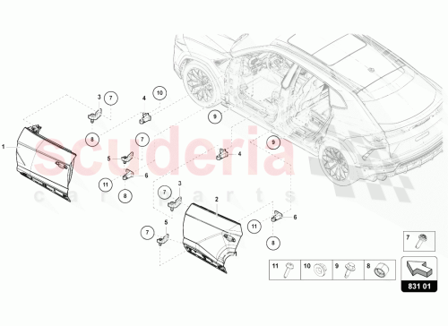 Part Diagram for Lamborghini 4ML833051A