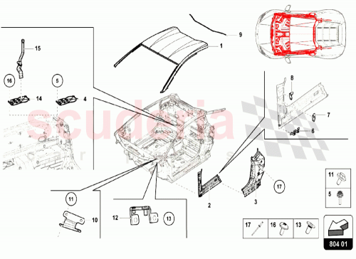 Part Diagram for Lamborghini 4S0803960C
