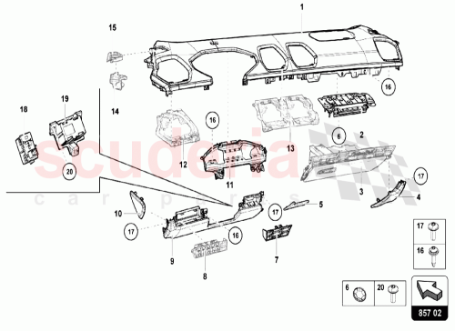 Part Diagram for Lamborghini 4T1857037A