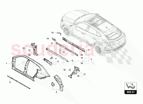 Part Diagram for Lamborghini 4M0809493D