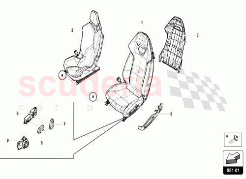 Part Diagram for Lamborghini 4T0881011