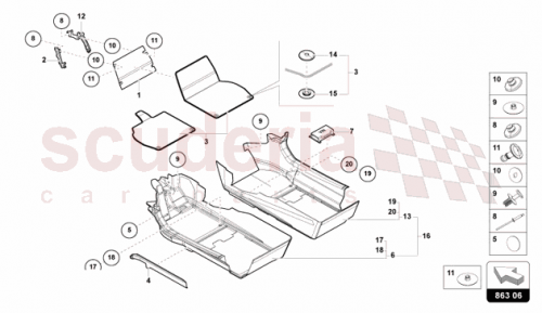 Part Diagram for Lamborghini 47B898367D28