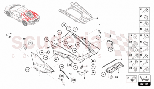 Part Diagram for Lamborghini 47B827025GRU