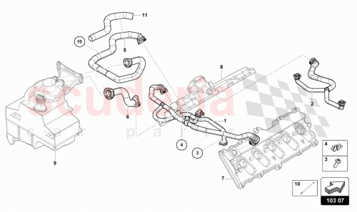 Part Diagram for Lamborghini 4S0103729