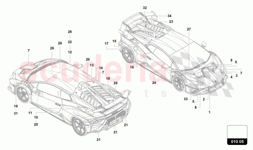 Part Diagram for Lamborghini 4T3010541B