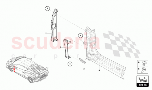 Part Diagram for Lamborghini 4T3821104GRU