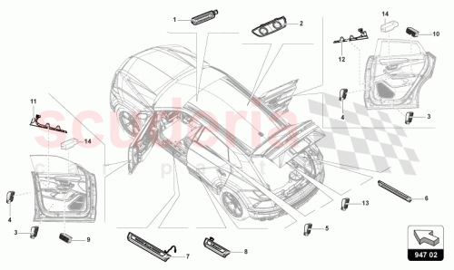 Part Diagram for Lamborghini 4ML947405D