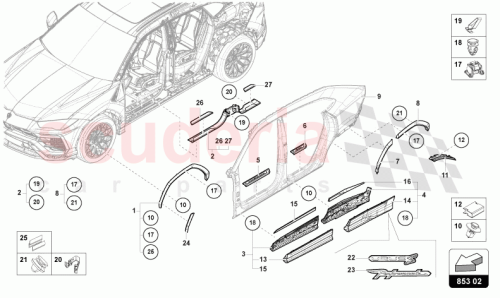 Part Diagram for Lamborghini 4ML853717AF