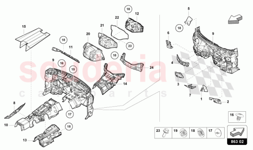 Part Diagram for Lamborghini 4M0825623F