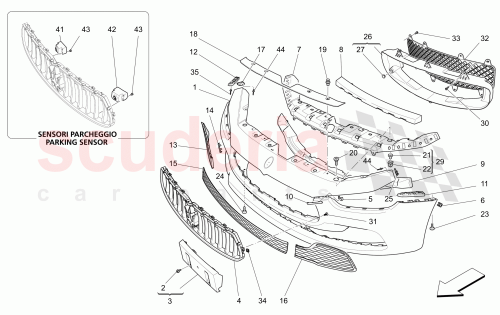670036193 Maserati Ghibli AIR DUCT ASSEMBLY - ADAPTIVE CRUISE 