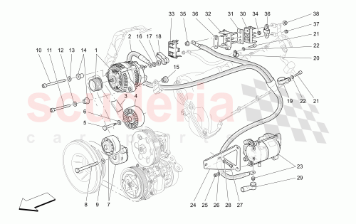 200738 Compressor Drive Belt for Maserati 4200, Quattroporte