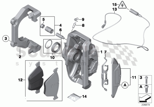 Part Diagram for Rolls Royce 34 11 6852154