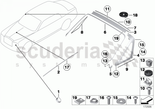 Part Diagram for Rolls Royce 51 13 7208726