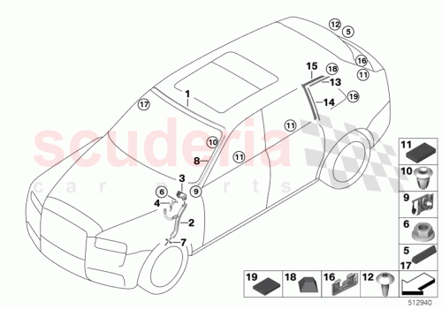 Part Diagram for Rolls Royce 51137479544
