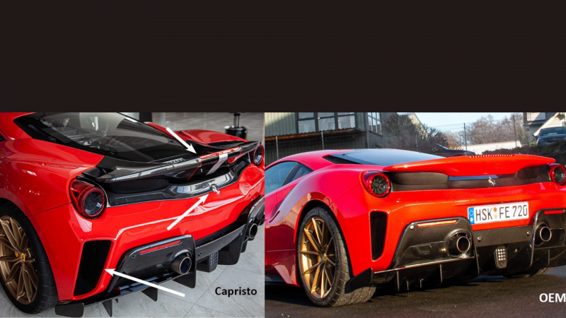 Photo of Capristo Carbon Fibre Rear Bumper with Carbon Spoiler for the Ferrari 488 Pista/Pista Spider - Image 1