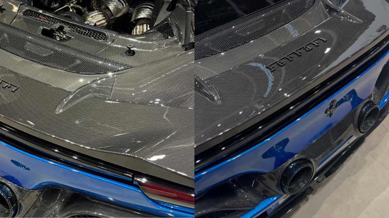 Photo of Capristo Carbon Fibre Engine Compartment Cover (3-piece) for the Ferrari 296 GTB/GTS - Image 2