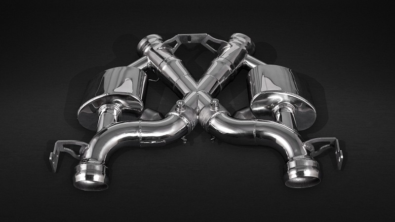 Photo of Capristo Valved rear silencer (X pipe ) with heat protection, remote and carbon tips for the McLaren 675LT Coupe/Spider - Image 2