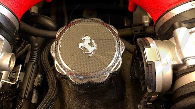 Photo of My Ricambi Carbon Oil Cap Cover for the Ferrari SF90 Spider/Stradale - Image 2